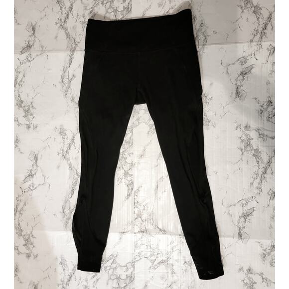 Athleta Mesh Cut Out Salutation 7/8 Black Leggings Size S - Picture 4 of 8